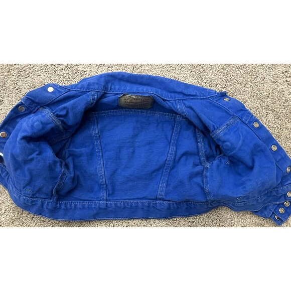 VTG Little Levi’s 72027 Toddler 2T Denim Trucker Jacket USA Made Orange Tab - Picture 8 of 13